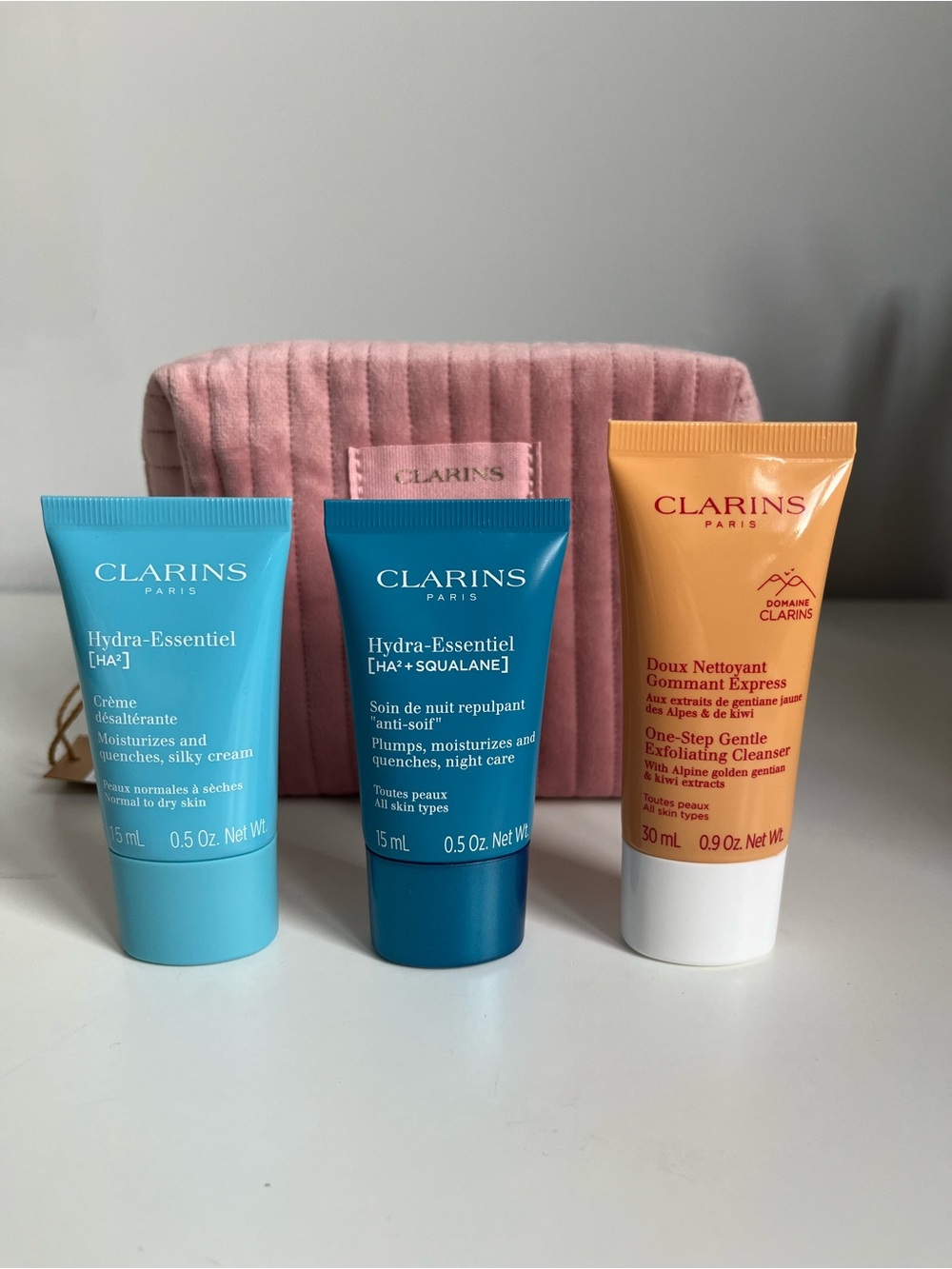 Clarins skincare travel set